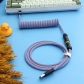 8K Magnetic Switch Keyboard Compatible 1.5M Coiled Type-C USB Cable GX16 Aviator Connector Spiral Paracord with Double Sleeve